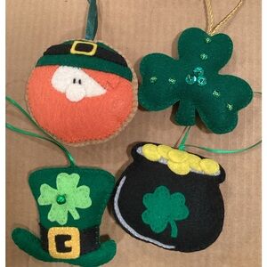 Handcrafted St. Patrick's Day Felt Ornaments set of 4